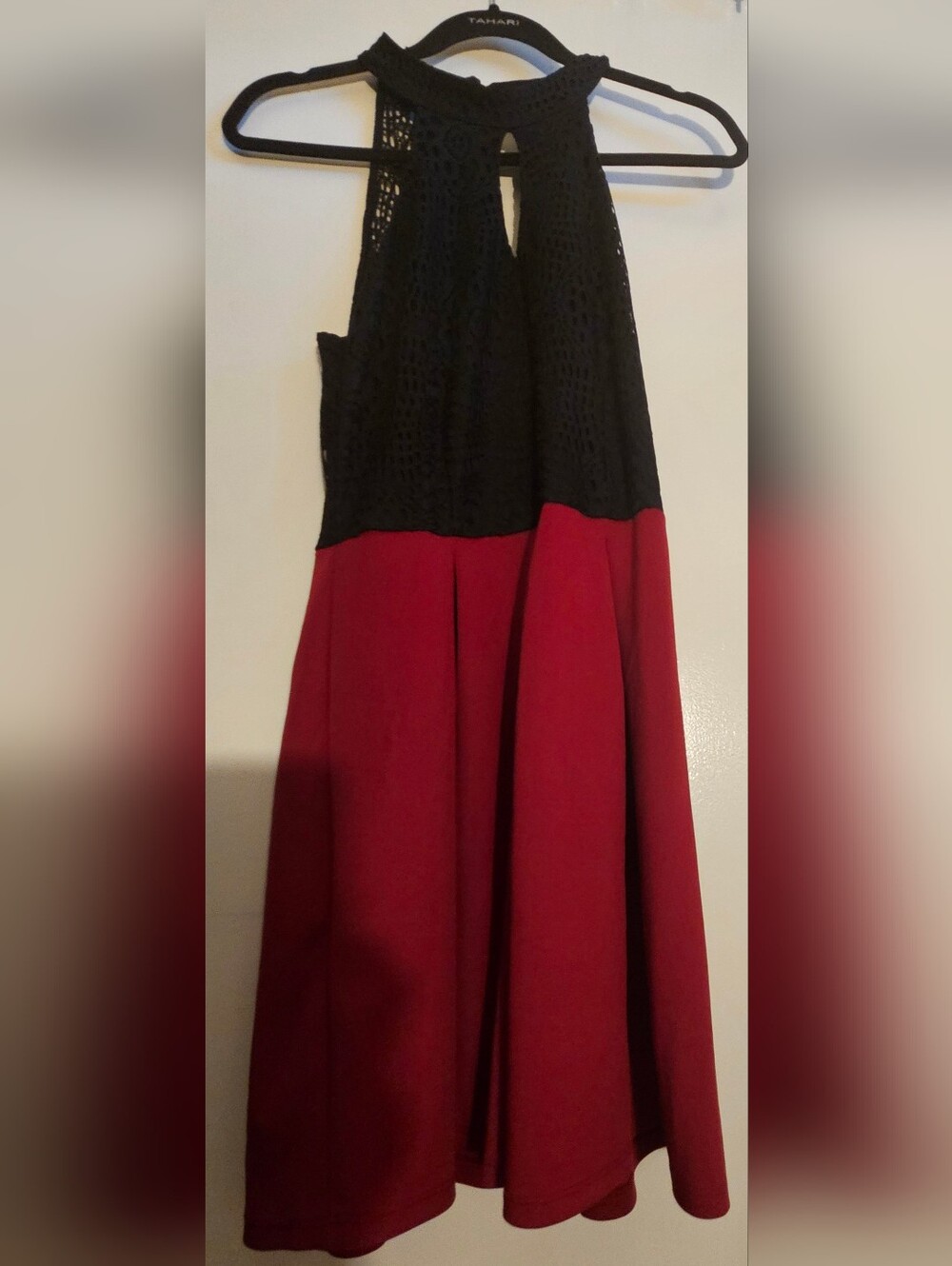 Speechless Black Crochet Halter Dress (L)